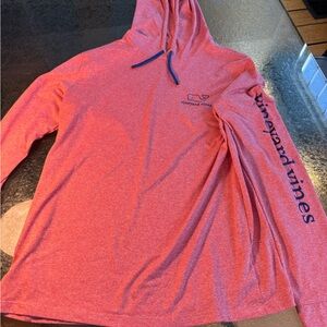 Vineyard Vines Men’s Heather Coral Performance Hooded Shirt
